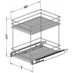 Pull Out Double Tier Storage Basket with Soft Closing (300mm)